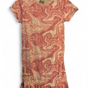 Swirl Patterned Dress in Red and Cream